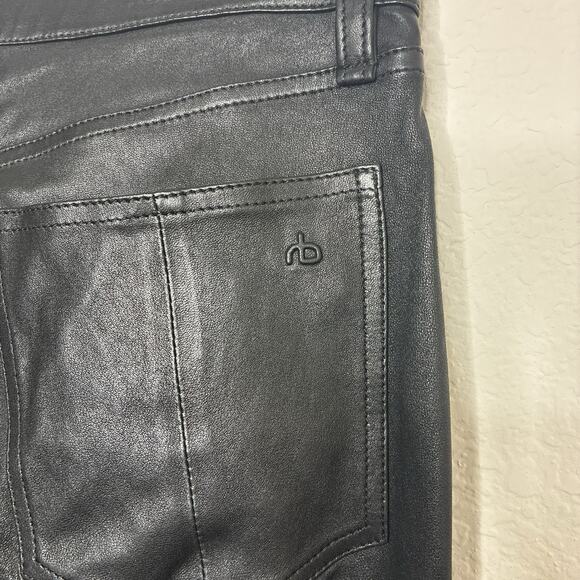 Rag and Bone Black Lamb Leather Skinny Pants 26 - Picture 10 of 12